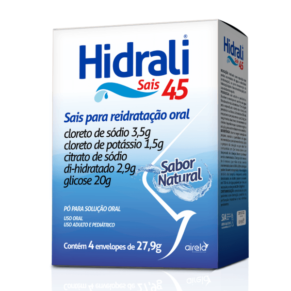 Hidrali Sais 45 Natural Com 4 Envelopes de 27.9g Hidrali Sais 45 Natural Com 4 Envelopes de 28.97g